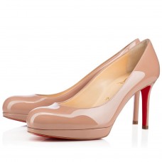 Christian Louboutin Nude Patent New Simple 85mm Pumps Christian Louboutin Nude Patent New Simple 85mm Pumps