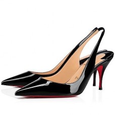 Christian Louboutin Black Patent Clare Sling 80mm Pumps Christian Louboutin Black Patent Clare Sling 80mm Pumps
