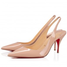 Christian Louboutin Nude Patent Clare Sling 80mm Pumps Christian Louboutin Nude Patent Clare Sling 80mm Pumps