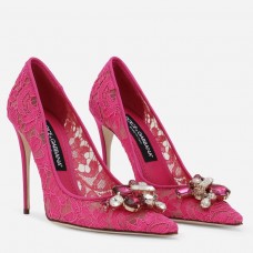 Dolce & Gabbana Rainbow Pumps 105mm in Fuchsia Lace Dolce & Gabbana Rainbow Pumps 105mm in Fuchsia Lace
