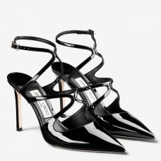 Jimmy Choo Azia Pumps 95mm in Black Patent Leather Jimmy Choo Azia Pumps 95mm in Black Patent Leather