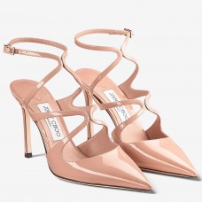 Jimmy Choo Azia Pumps 95mm in Nude Patent Leather Jimmy Choo Azia Pumps 95mm in Nude Patent Leather