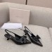 Jimmy Choo Amita Flowers 45mm Slingback Pumps in Black Leather
