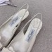 Jimmy Choo Amita Flowers 45mm Slingback Pumps in White Leather