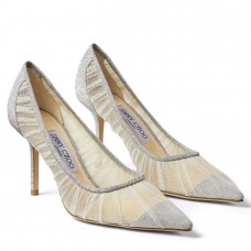 Jimmy Choo Love 85mm Pumps In Glitter Fabric and Tulle Jimmy Choo Love 85mm Pumps In Glitter Fabric and Tulle