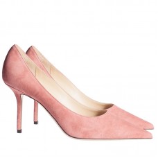 Jimmy Choo Love 85mm Pumps In Pink Suede Leather Jimmy Choo Love 85mm Pumps In Pink Suede Leather