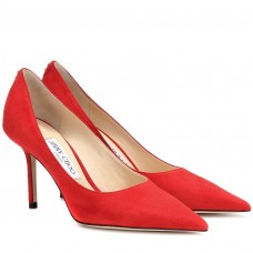 Jimmy Choo Love 85mm Pumps In Red Suede Leather Jimmy Choo Love 85mm Pumps In Red Suede Leather