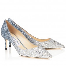 Jimmy Choo Romy 60mm Pumps In Silver and Blue Glitter Jimmy Choo Romy 60mm Pumps In Silver and Blue Glitter