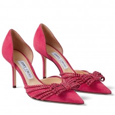 Jimmy Choo Kaitence 85mm Pumps In Fuchsia Suede Leather Jimmy Choo Kaitence 85mm Pumps In Fuchsia Suede Leather