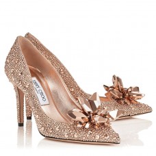 Jimmy Choo Alia 85mm Pumps In Gold Crystal Jimmy Choo Alia 85mm Pumps In Gold Crystal