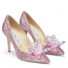 Jimmy Choo Alia 85mm Pumps In Pink Crystal Jimmy Choo Alia 85mm Pumps In Pink Crystal
