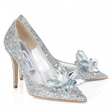 Jimmy Choo Alia 85mm Pumps In Silver Crystal Jimmy Choo Alia 85mm Pumps In Silver Crystal