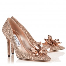 Jimmy Choo Avril 100mm Pumps In Gold Crystal Jimmy Choo Avril 100mm Pumps In Gold Crystal