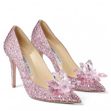 Jimmy Choo Avril 100mm Pumps In Pink Crystal Jimmy Choo Avril 100mm Pumps In Pink Crystal