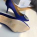 Manolo Blahnik Hangisi 70 Pumps In Blue Satin Manolo Blahnik Hangisi 70 Pumps In Blue Satin