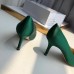 Manolo Blahnik Hangisi 70 Pumps In Green Satin Manolo Blahnik Hangisi 70 Pumps In Green Satin
