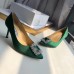 Manolo Blahnik Hangisi 70 Pumps In Green Satin Manolo Blahnik Hangisi 70 Pumps In Green Satin