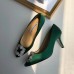 Manolo Blahnik Hangisi 70 Pumps In Green Satin Manolo Blahnik Hangisi 70 Pumps In Green Satin