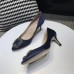 Manolo Blahnik Hangisi 70 Pumps In Navy Blue Satin Manolo Blahnik Hangisi 70 Pumps In Navy Blue Satin