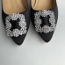 Manolo Blahnik Hangisi 70 Pumps In Black Satin Manolo Blahnik Hangisi 70 Pumps In Black Satin