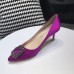 Manolo Blahnik Hangisi 70 Pumps In Purple Satin Manolo Blahnik Hangisi 70 Pumps In Purple Satin