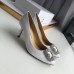 Manolo Blahnik Hangisi 70 Pumps In White Satin Manolo Blahnik Hangisi 70 Pumps In White Satin