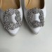 Manolo Blahnik Hangisi 70 Pumps In White Satin Manolo Blahnik Hangisi 70 Pumps In White Satin