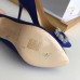 Manolo Blahnik Hangisi 105 Pumps In Blue Satin Manolo Blahnik Hangisi 105 Pumps In Blue Satin