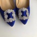Manolo Blahnik Hangisi 105 Pumps In Blue Satin Manolo Blahnik Hangisi 105 Pumps In Blue Satin