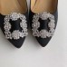 Manolo Blahnik Hangisi 105 Pumps In Black Satin Manolo Blahnik Hangisi 105 Pumps In Black Satin