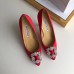 Manolo Blahnik Hangisi 105 Pumps In Red Satin Manolo Blahnik Hangisi 105 Pumps In Red Satin