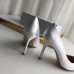 Manolo Blahnik Hangisi 105 Pumps In White Satin Manolo Blahnik Hangisi 105 Pumps In White Satin