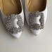 Manolo Blahnik Hangisi 105 Pumps In White Satin Manolo Blahnik Hangisi 105 Pumps In White Satin