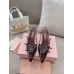 Miu Miu Slingback Pumps 55mm in Bordeaux Patent Leather with Buckles