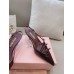 Miu Miu Slingback Pumps 55mm in Bordeaux Patent Leather with Buckles