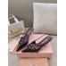 Miu Miu Slingback Pumps 55mm in Bordeaux Patent Leather with Buckles