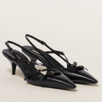 Miu Miu Slingback Pumps 55mm in Black Patent Leather with Buckles Miu Miu Slingback Pumps 55mm in Black Patent Leather with Buckles