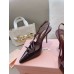 Miu Miu Slingback Pumps 105mm in Bordeaux Patent Leather with Buckles