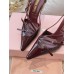 Miu Miu Slingback Pumps 105mm in Bordeaux Patent Leather with Buckles