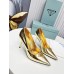 Prada Pumps 85mm In Gold Metallic Leather Prada Pumps 85mm In Gold Metallic Leather