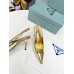 Prada Slingbacks Pumps 85mm In Gold Metallic Leather