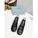 Prada Slingbacks Pumps 75mm In Black Patent Leather