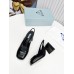 Prada Slingbacks Pumps 75mm In Black Patent Leather