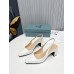 Prada Slingbacks Pumps 65mm In White Patent Leather