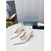 Prada Slingbacks Pumps 45mm In White Patent Leather