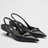 Prada Slingback Pumps in Black Padded Leather Prada Slingback Pumps in Black Padded Leather