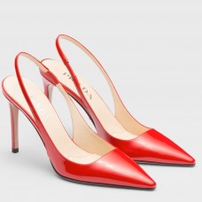 Prada Slingbacks Pumps 95mm In Red Patent Leather Prada Slingbacks Pumps 95mm In Red Patent Leather