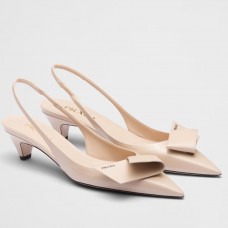 Prada Slingback Pumps 45mm in Powder Brushed Leather Prada Slingback Pumps 45mm in Powder Brushed Leather