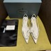 Prada Pumps 45mm in White Leather with Floral Appliques Prada Pumps 45mm in White Leather with Floral Appliques