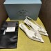 Prada Pumps 45mm in White Leather with Floral Appliques Prada Pumps 45mm in White Leather with Floral Appliques